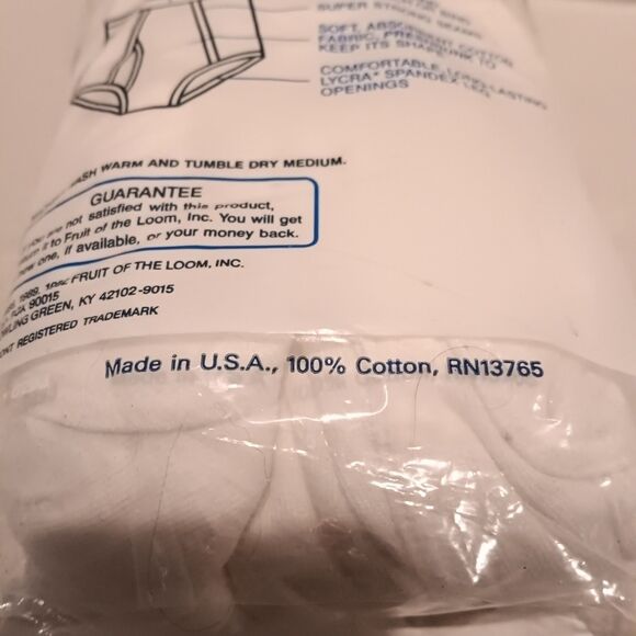 Vtg Fruit of the Loom White Briefs-Size XL-3 Pk-1992-Comfort Loom Waistband-NEW - Picture 4 of 7